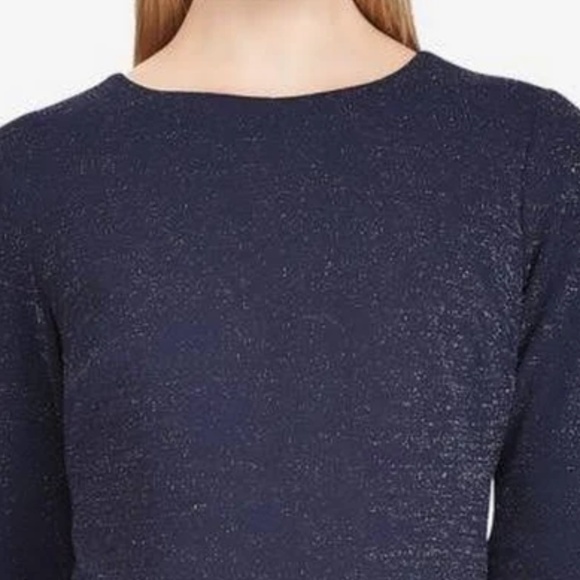 NWT! Ralph Lauren Mikey Metallic Petite Dress 2P Blue - Picture 3 of 5